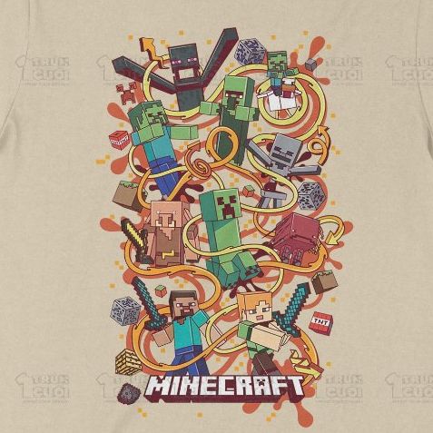  Áo thun Minecraft - Graffity, Trùm Cuối Game, Unisex Cotton 100% 2 màu nam nữ 0435 