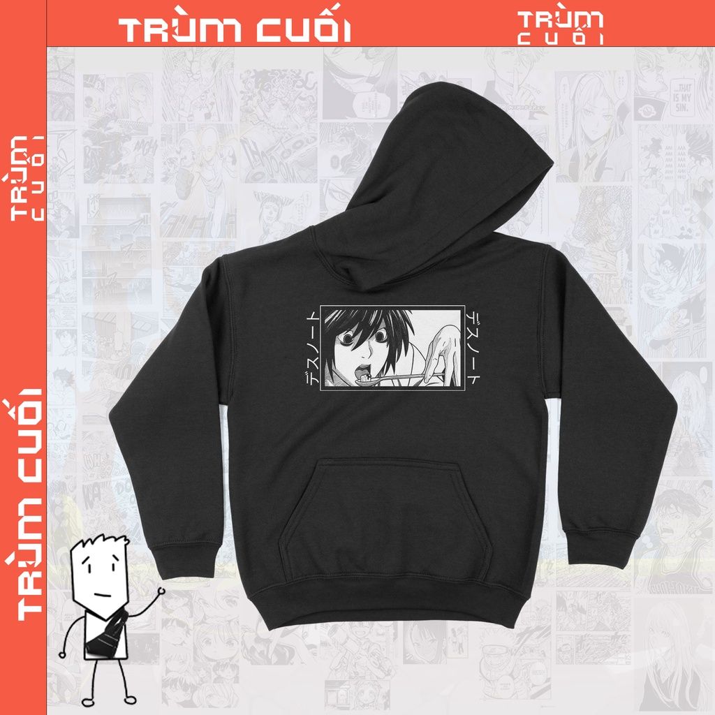  Áo  Hoodie Death Note L Unisex TSHIRT-HOLIC Anime,  Nỉ Bông 100% 2 màu nam nữ 0094 