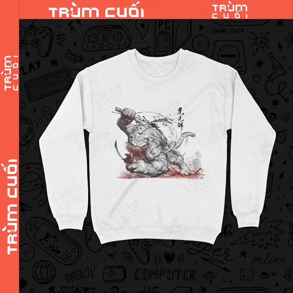  Áo sweater Hổ Tiên Phong - Black Myth: Wukong, Trùm Cuối Game, Nỉ Bông 100% Unisex nam nữ 0440 