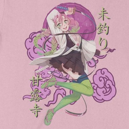 Áo thun Luyến Trụ - Mitsuri Kanroji: Kimetsu no Yaiba,Trùm Cuối Anime, Unisex Cotton 100% 2 màu nam nữ 0299 