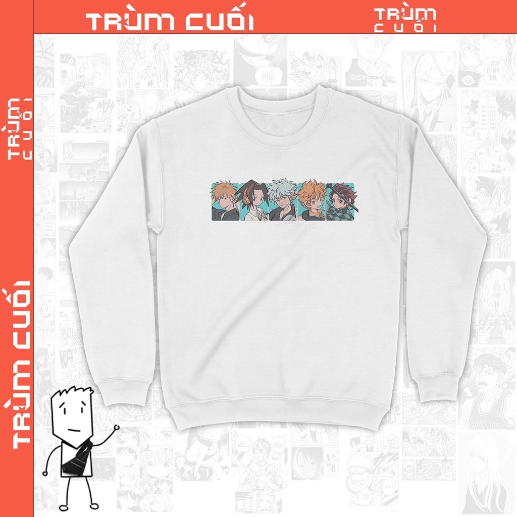 Áo Sweater Manga Main Kinh Điển 2 Unisex Trùm Cuối Manga Anime,  Nỉ Bông 100% 2 màu nam nữ 0061 