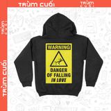  Áo Hoodie WARNING Danger of Falling, Trùm Cuối Meme, Nỉ Bông 100% Unisex nam nữ 0432 