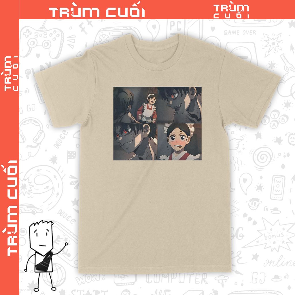  Áo thun Muzan hoá quỷ, Trùm Cuối Anime Movie, Unisex Cotton 100% 2 màu nam nữ 0296 