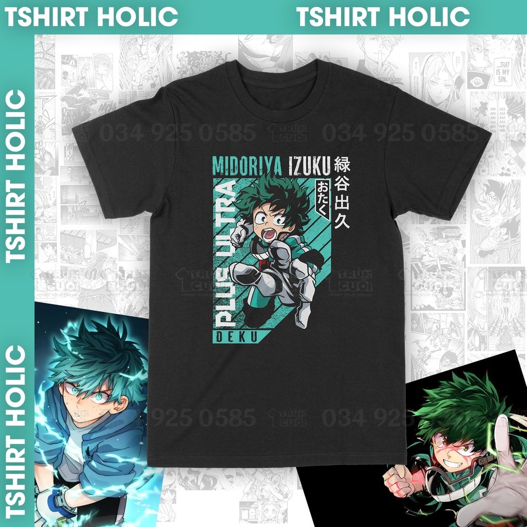  Áo thun Midoriya Izuku - Boku no Hero Academia Unisex Trùm Cuối Manga Anime, Cotton 100% 2 màu nam nữ 0045 