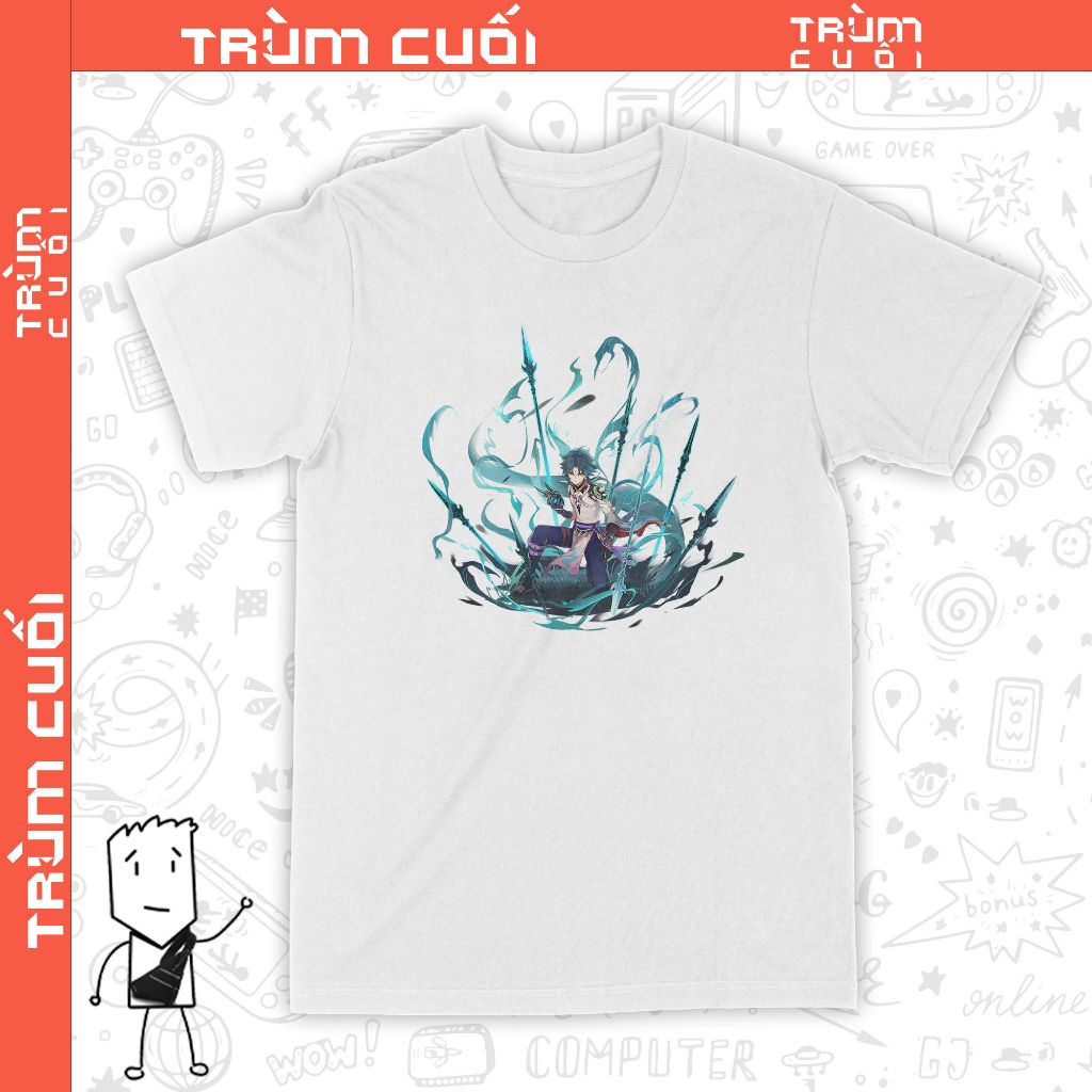  Áo thun Xiao - Ước Nguyện, Trùm Cuối Game Genshin, Unisex Cotton 100% 2 màu nam nữ 0246 