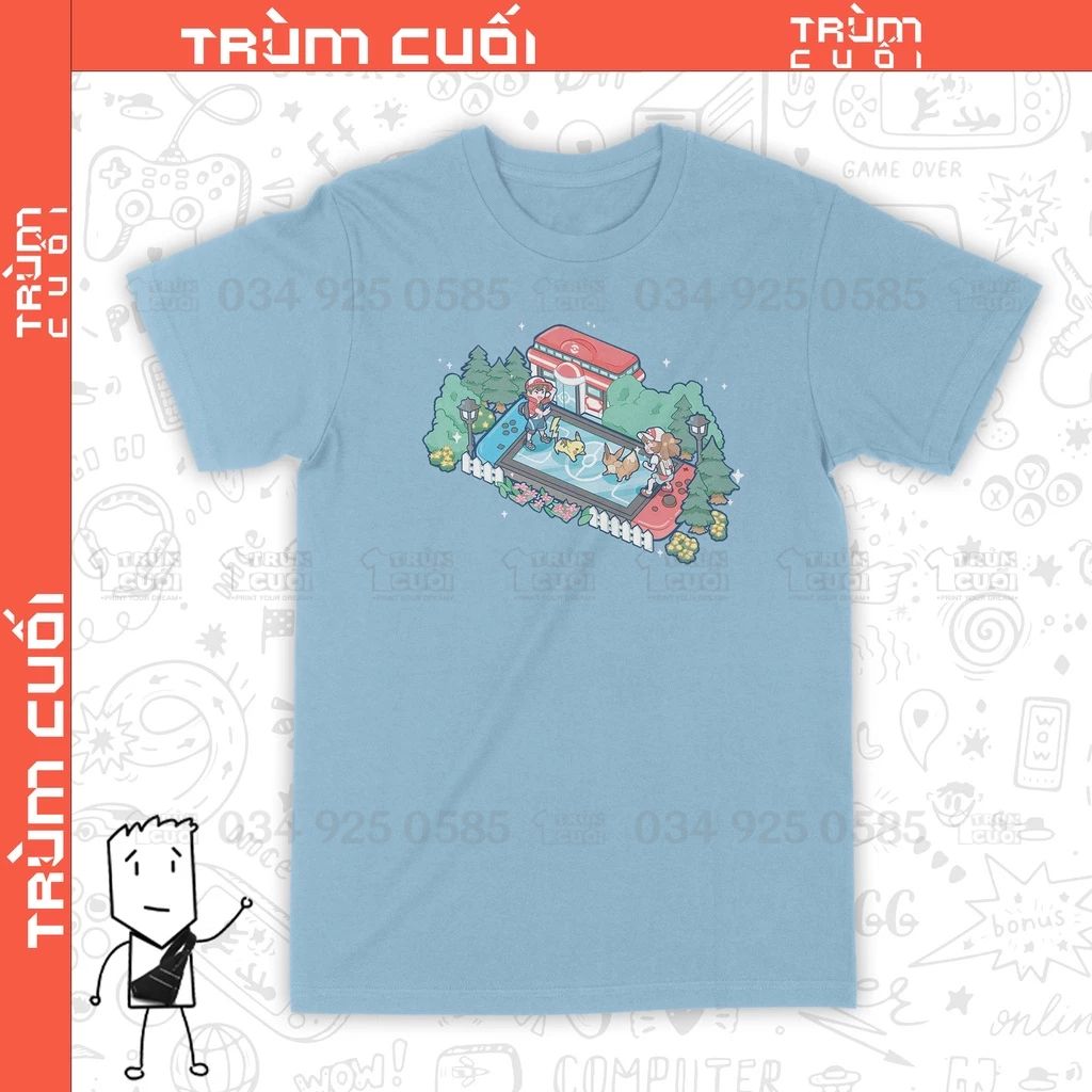  Áo thun Pokemon Switch, Trùm Cuối Game, Unisex Cotton 100% 2 màu nam nữ 0211 