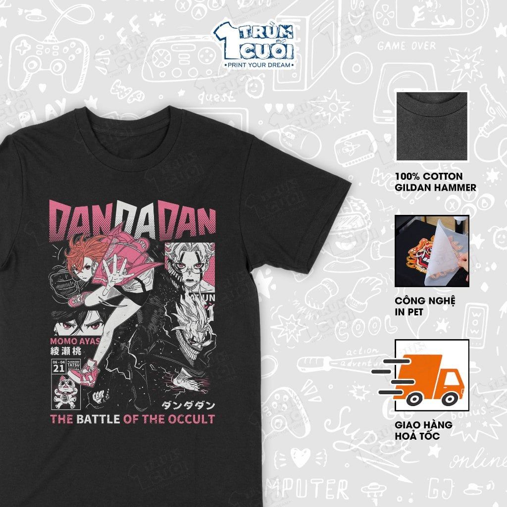  Áo thun Dandadan - The Battle Of The Occult, Trùm Cuối Manga Anime, Unisex Cotton 100% 4 màu nam nữ 0454 