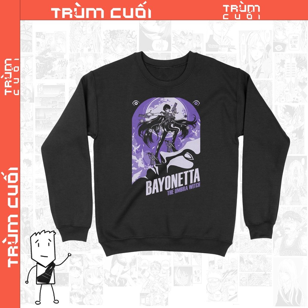  Áo Sweater Bayonetta: The Umbra Witch, Trùm cuối Game, Cotton 100% 2 màu nam nữ 0136 