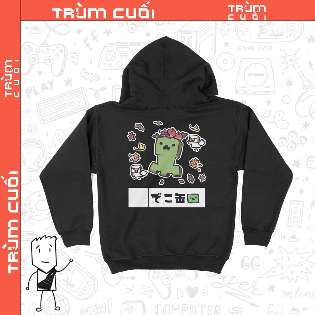 Áo hoodie Creeper - Minecraft, Trùm cuối Game, Cotton 100% 2 màu nam nữ 0219 