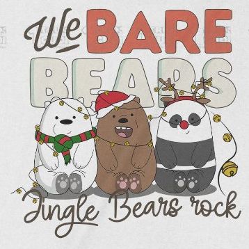  Áo thun Xmas We Bare Bears, Trùm Cuối Cartoon Christmas Festival, Unisex Cotton 100% 2 màu nam nữ 0383 