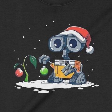  Áo Sweater Wall-E Giáng Sinh, Trùm Cuối Christmas Cine, Unisex Nỉ Bông 100%, 2 màu nam nữ 0181 