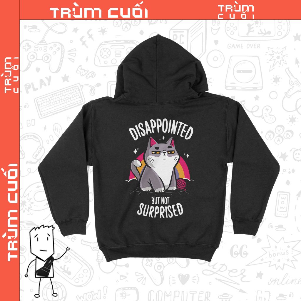  Áo Hoodie Mèo Thất Vọng, Trùm cuối Animal Meme, Cotton 100% 2 màu nam nữ 0201 0234 