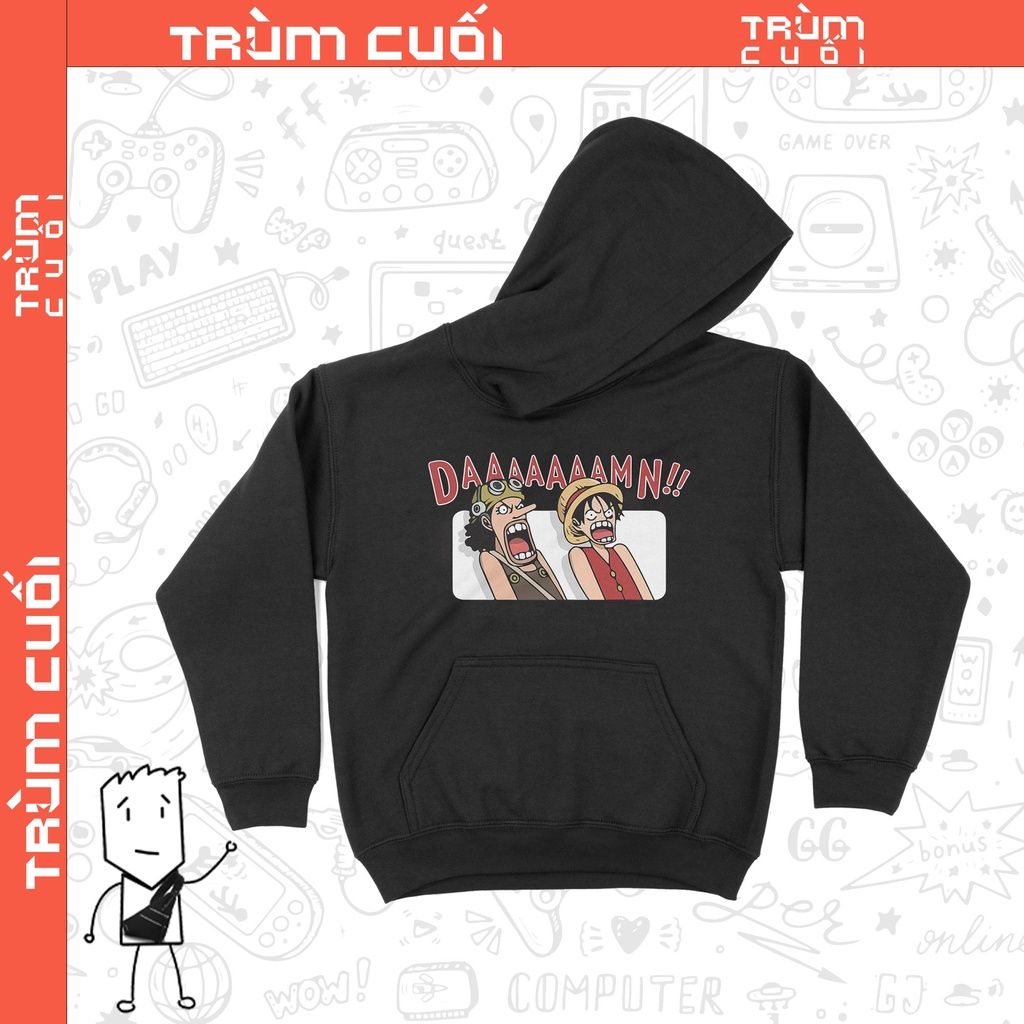  Áo Hoodie Damn! One Piece, Trùm Cuối Anime Cine, Nỉ Bông 100% 2 màu nam nữ 0147 