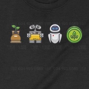  Áo Sweater Wall E, Trùm Cuối Cartoon Cine, Unisex Nỉ Bông 100% 2 màu nam nữ 0037 