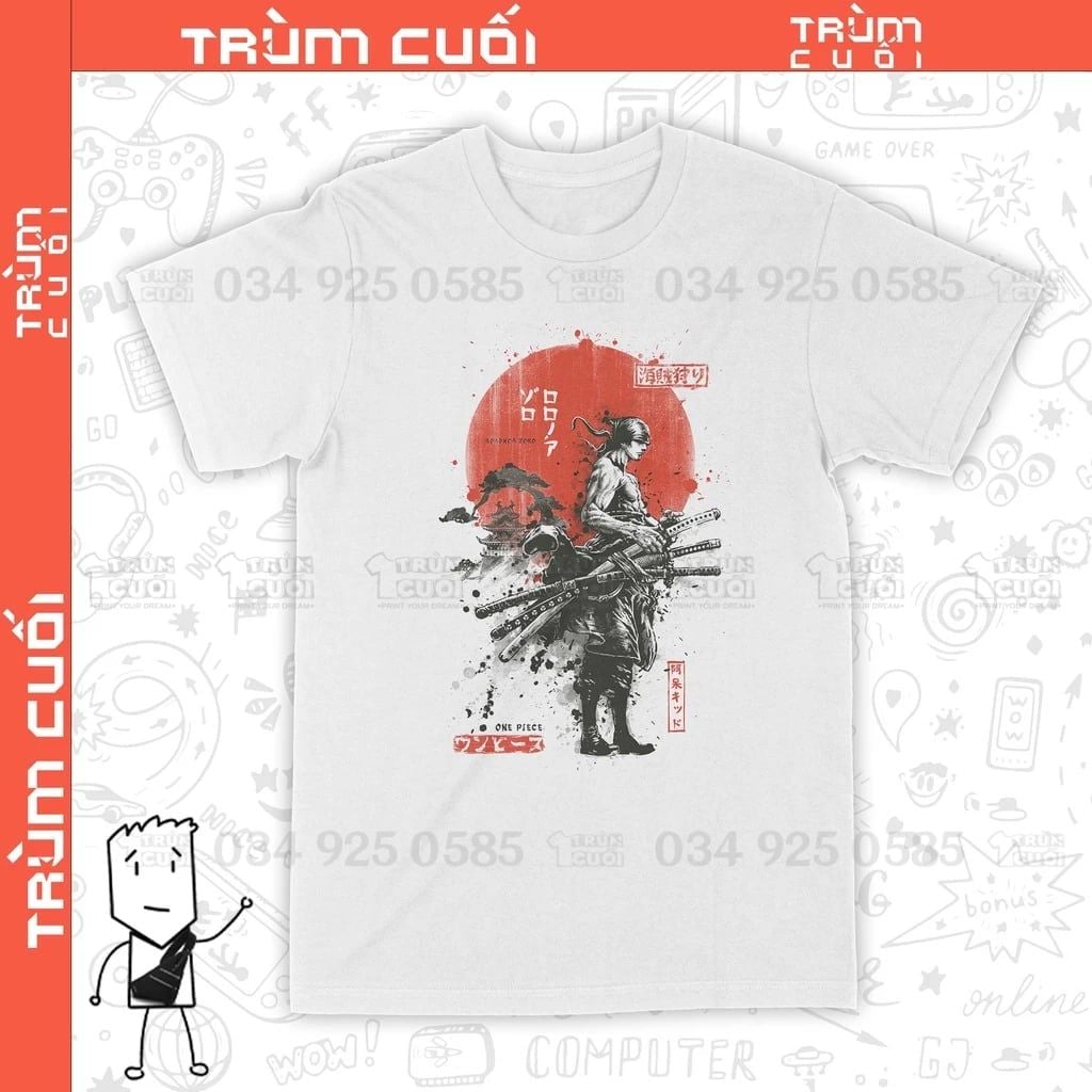  Áo thun Lãng Kháck Zoro - One Piece, Trùm Cuối Anime Cine, Cotton 100% 2 màu nam nữ 0160 
