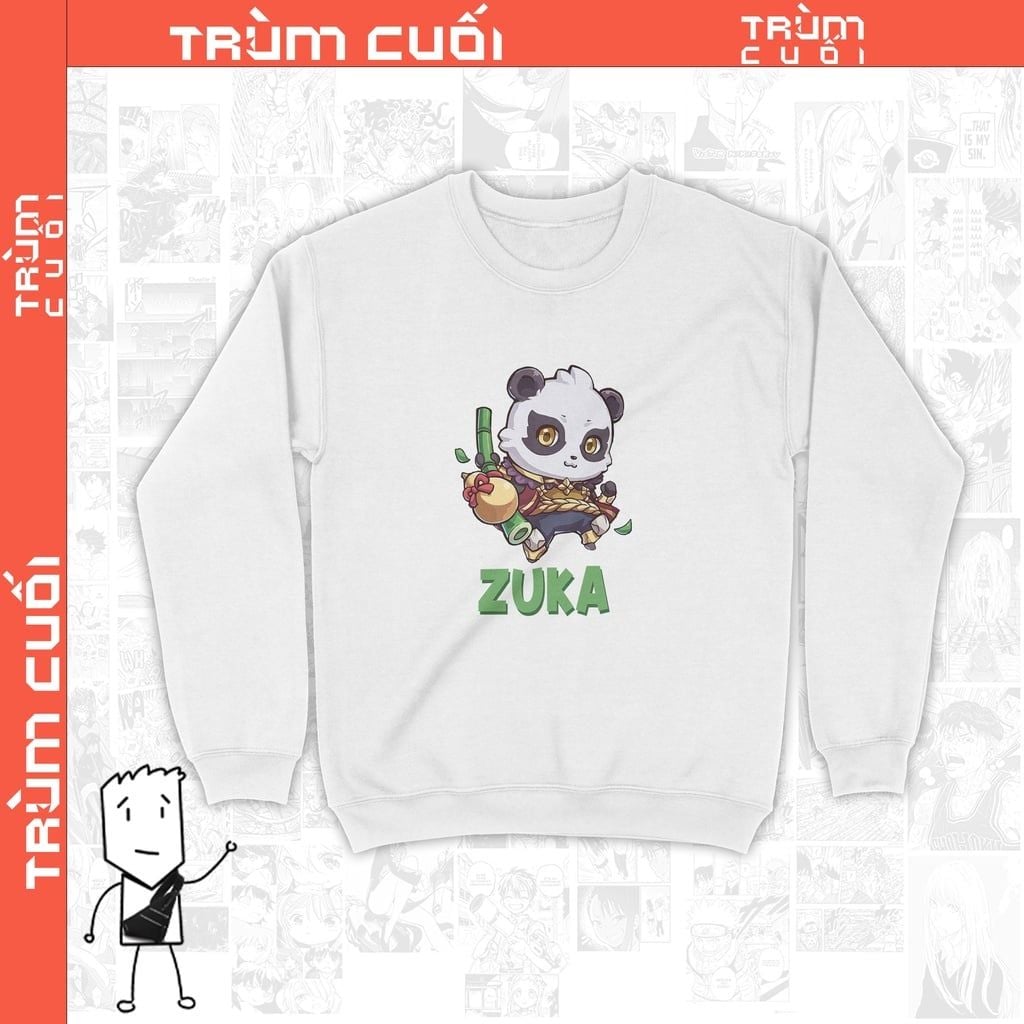  Áo Sweater Zuka chibi - Áo liên quân Unisex Trùm Cuối Game,  Nỉ Bông 100% 2 màu nam nữ 0030 