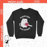  Áo Sweater Chainsaw Cat, Trùm Cuối Meme Animal, Unisex Nỉ Bông 100% 2 màu nam nữ 0235 