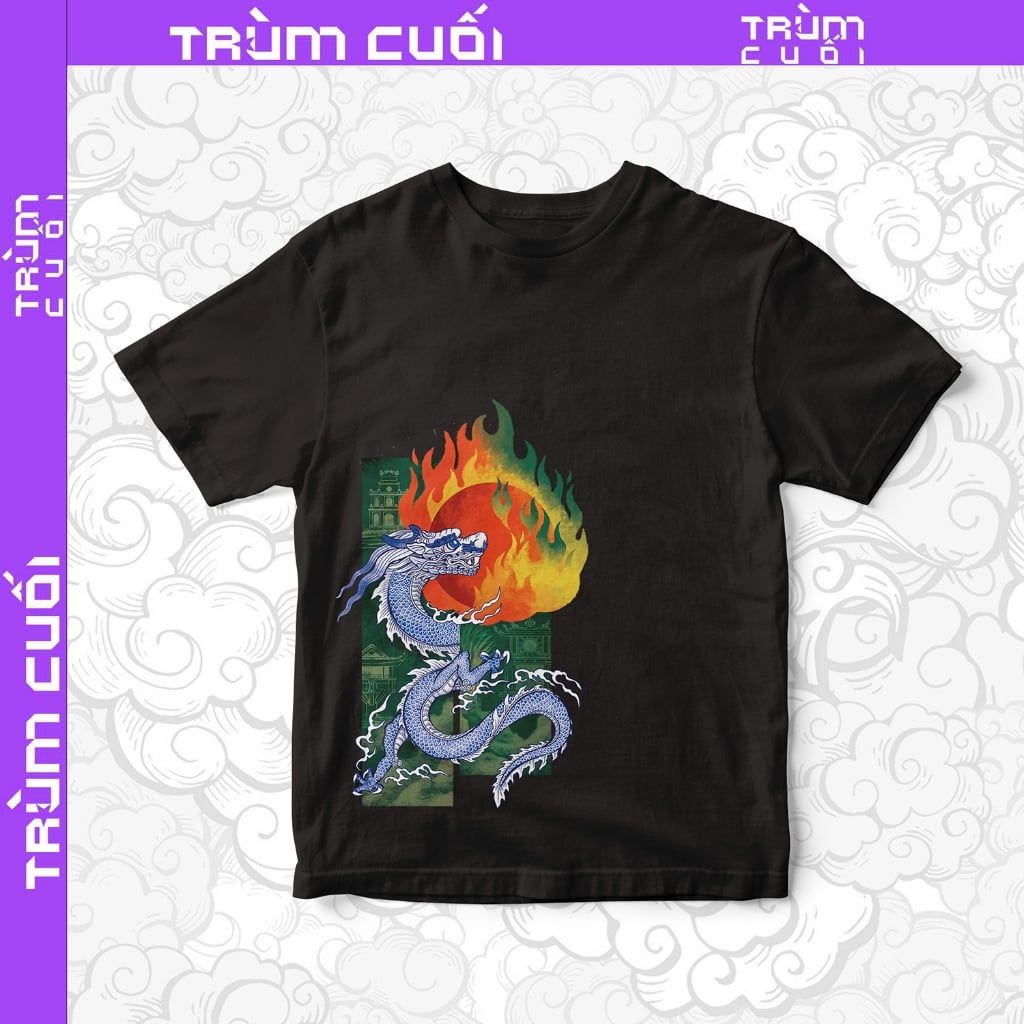  Áo thun Hỏa Thần Long, Trùm Cuối Đăng Hỏa Chi Thần 2024, Unisex Cotton 100% 2 màu nam nữ 