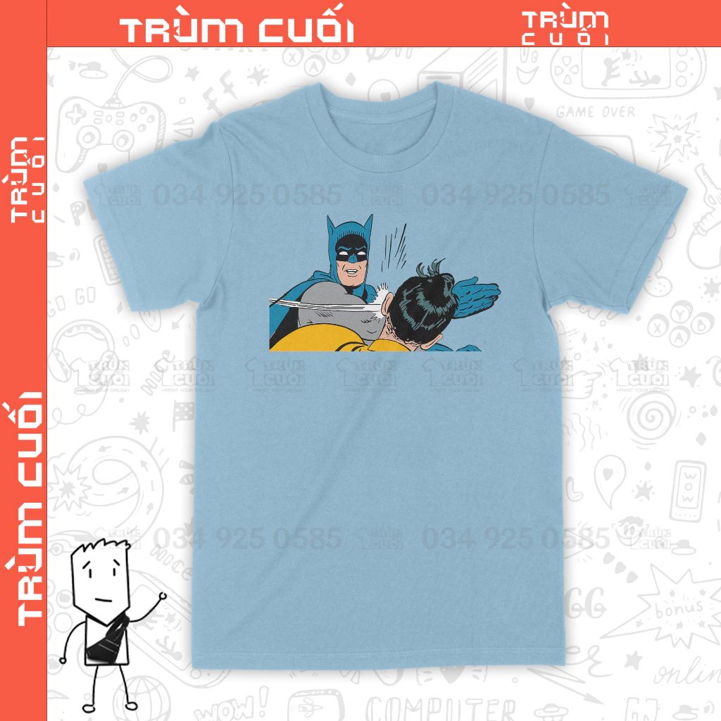  Áo thun Batman Gạt Tay Trúng Má Robin, Trùm Cuối DC Meme, Cotton 100% 2 màu nam nữ 0300 
