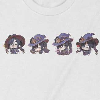  Áo thun Mona Chibi, Trùm Cuối Game Genshin, Unisex Cotton 100% 2 màu nam nữ 0259 
