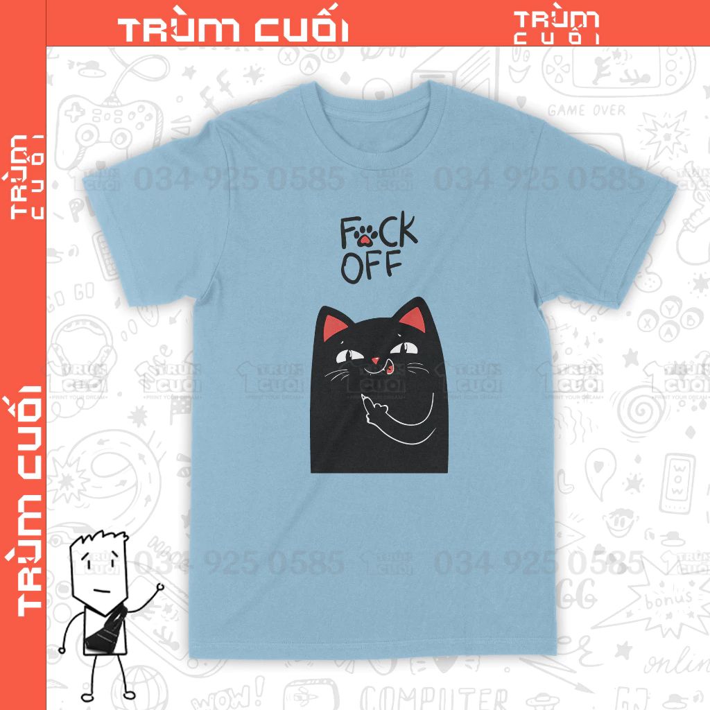  Áo thun 2 mặt Anti Social Cat, Trùm Cuối Casual Meme, Unisex Cotton 100% nam nữ 0306 