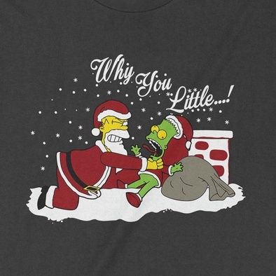  Áo thun Giáng Sinh nhà Simpsons, Trùm Cuối Christmas Cine, Cotton 100% 2 màu nam nữ 0183 