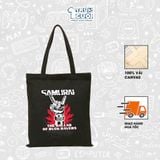  Túi Tote Game, Trùm Cuối 2025, 100% vải Canvas 35x40 cm - Unisex Nam Nữ 2 màu đen trắng 