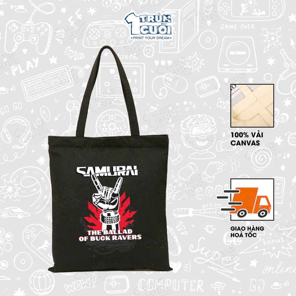  Túi Tote Game, Trùm Cuối 2025, 100% vải Canvas 35x40 cm - Unisex Nam Nữ 2 màu đen trắng 