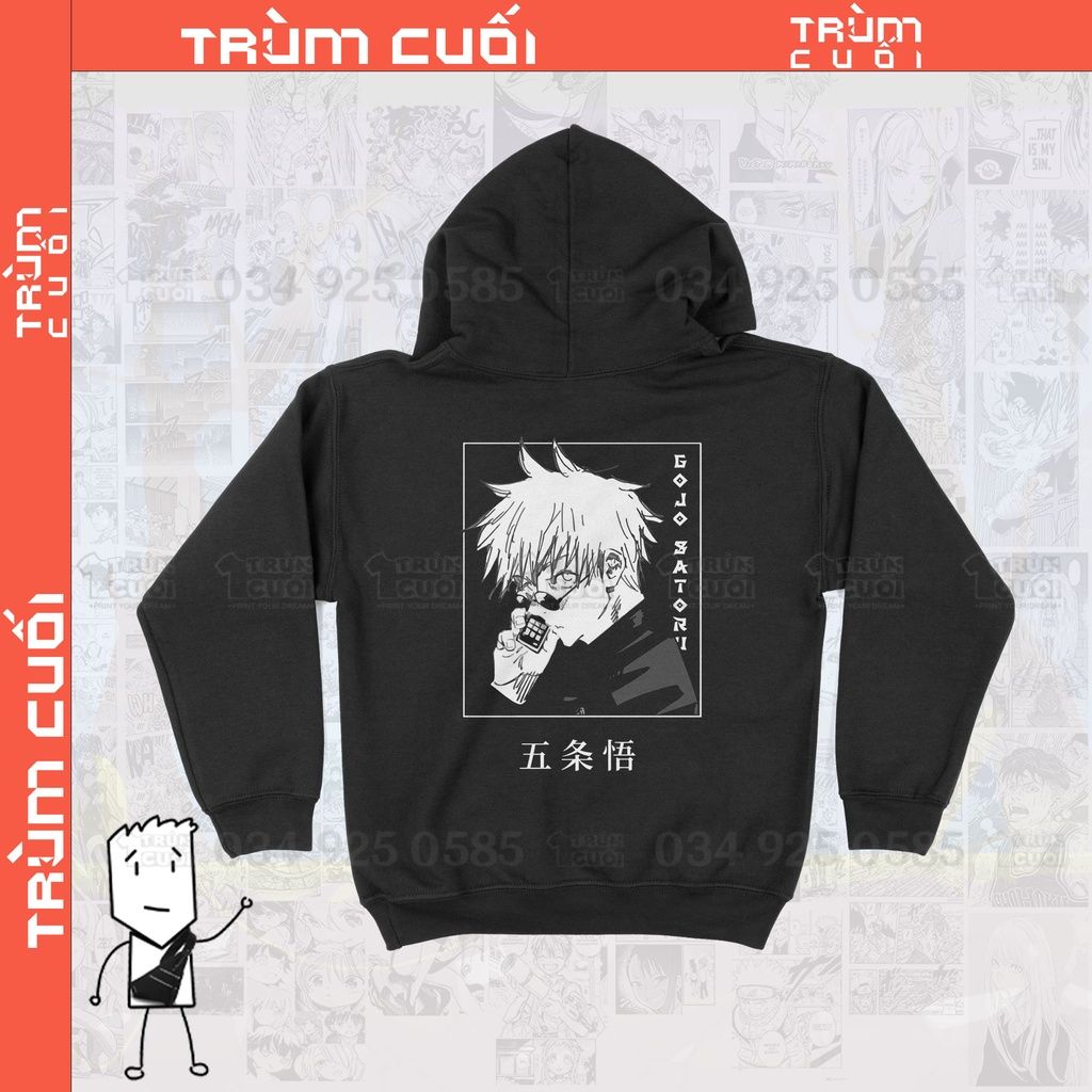  Áo Hoodie Jujutsu Kaisen: Gojo Satoru, Trùm Cuối Anime, Unisex Nỉ Bông 100% 2 màu nam nữ 