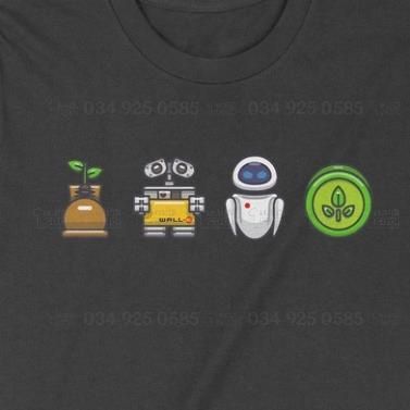  Áo Hoodie Wall E, Trùm Cuối Cartoon Cine, Unisex Nỉ Bông 100% 2 màu nam nữ 0037 