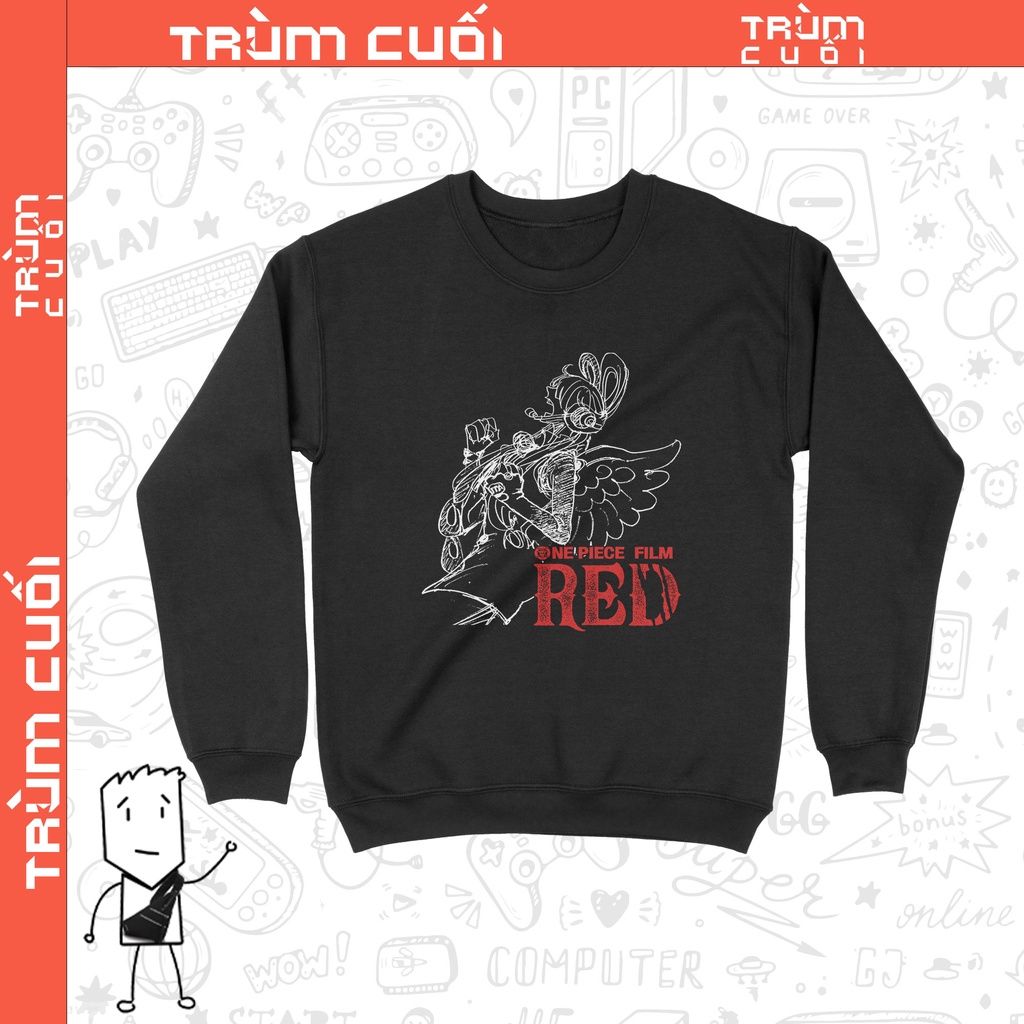  Áo Sweater Diva Uta - One Piece Red, Trùm cuối Anime Cine, Unisex Cotton 100% 2 màu nam nữ 0157 158 