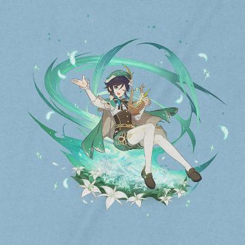  Áo thun Venti - Ước Nguyện , Trùm Cuối Game Genshin, Unisex Cotton 100% 2 màu nam nữ 0247 