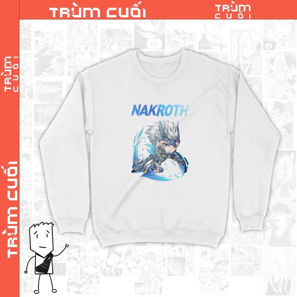  Áo Sweater Nakroth Chibi - Áo liên quân, Trùm Cuối Game, Unisex Nỉ Bông 100% 2 màu nam nữ 0027 