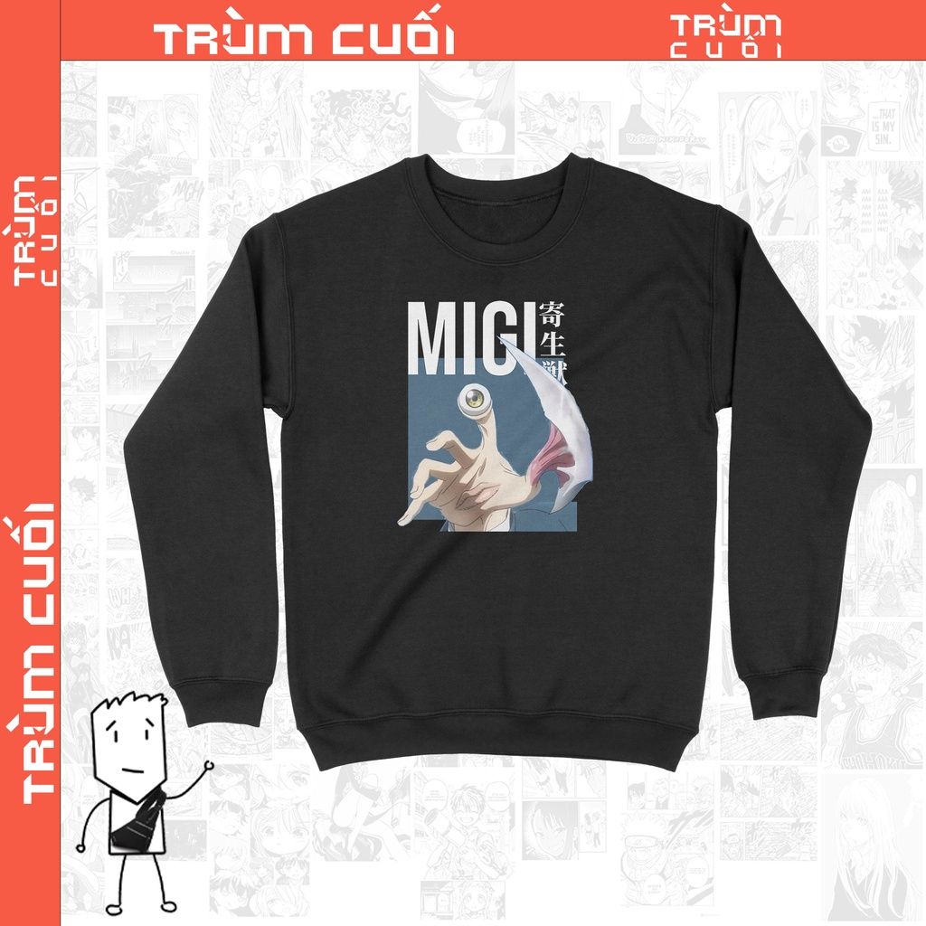  Áo Sweater Parasyte, Trùm Cuối Manga Anime, Unisex Nỉ Bông 100% 2 màu nam nữ 0065 