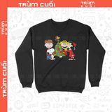  Áo Sweater Xmas Snoopy và Những người bạn, Trùm Cuối Christmas Festival, Nỉ Bông 100% Unisex nam nữ 0382 