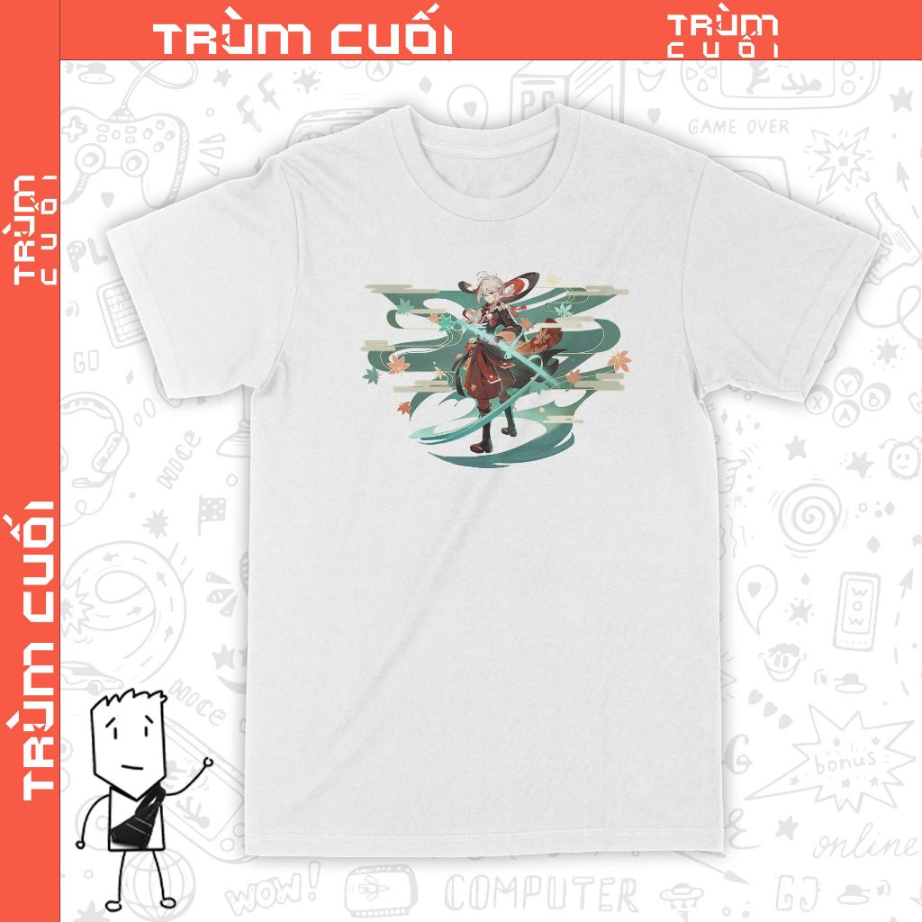  Áo thun Kazuha - Ước Nguyện, Trùm Cuối Game Genshin, Unisex Cotton 100% 2 màu nam nữ 0249 