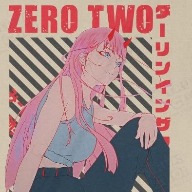  Áo thun Zero Two - Darling in the Franxx, Trùm Cuối Manga Anime, Cotton 100% Unisex 2 màu nam nữ 0443 