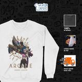  Áo sweater Arcane Jinx Thần Đồng, Trùm Cuối Game Liên Minh Huyền Thoại, Nỉ Bông 100% Unisex nam nữ 0449 