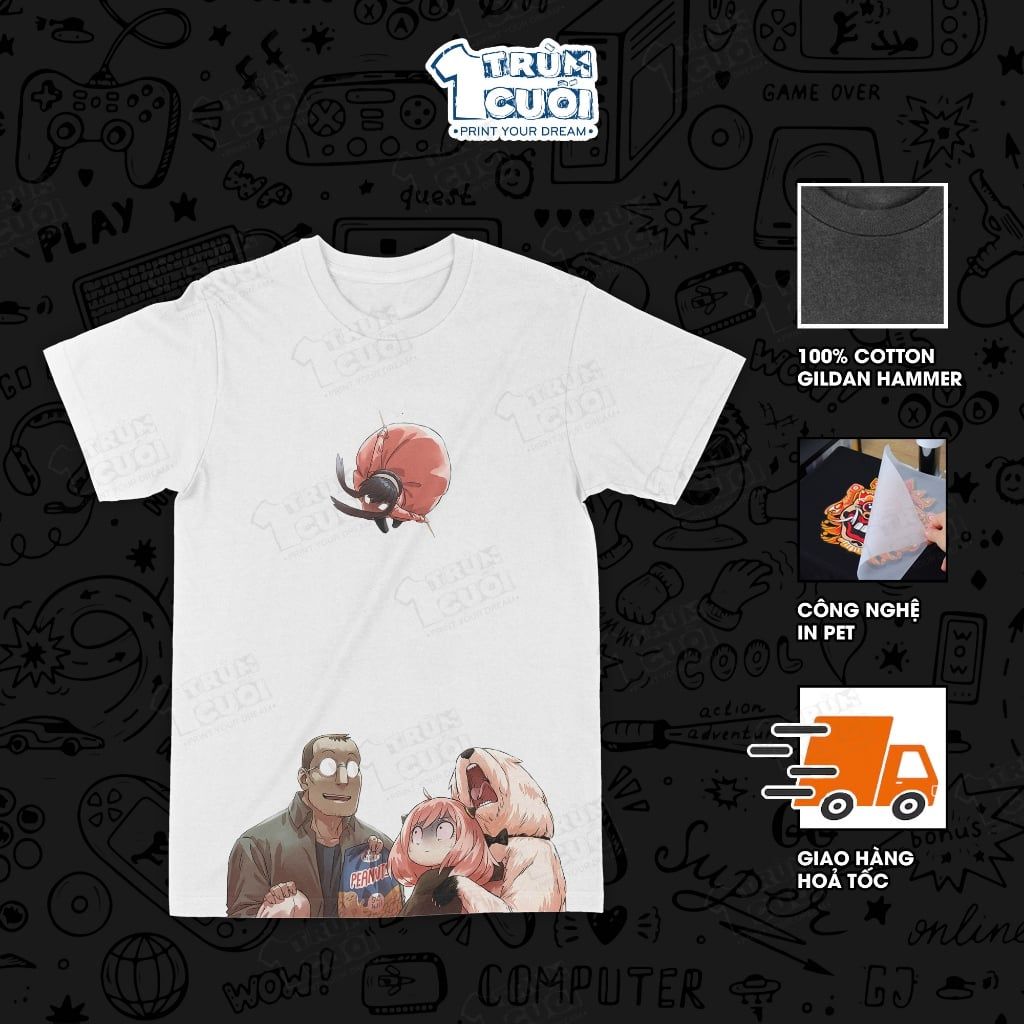  Áo thun Yor x Alchemist, Trùm Cuối Anime Crossover, Cotton 100% Unisex 2 màu nam nữ 0450 