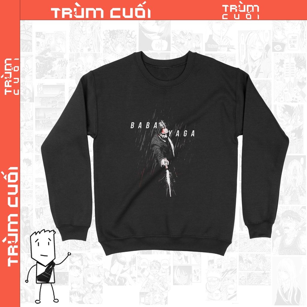  Áo Sweater Baba Yaga - John Wick Unisex Trùm Cuối Cine,  Nỉ Bông 100% 2 màu nam nữ 0043 