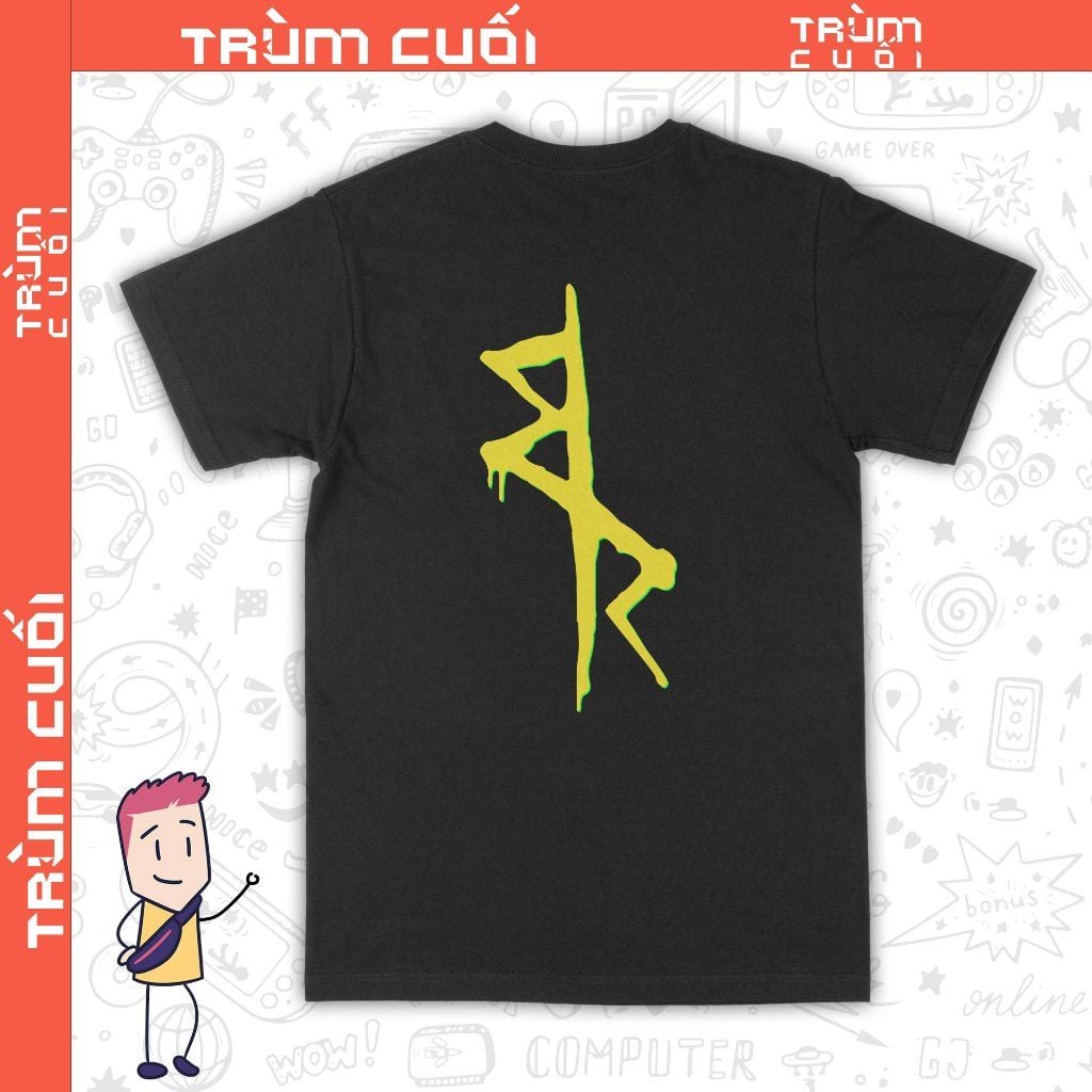  Áo thun 2 mặt Cyberpunk Edgerunner Logo, Trùm Cuối Game Anime, Cotton 100% 2 màu nam nữ 0359 
