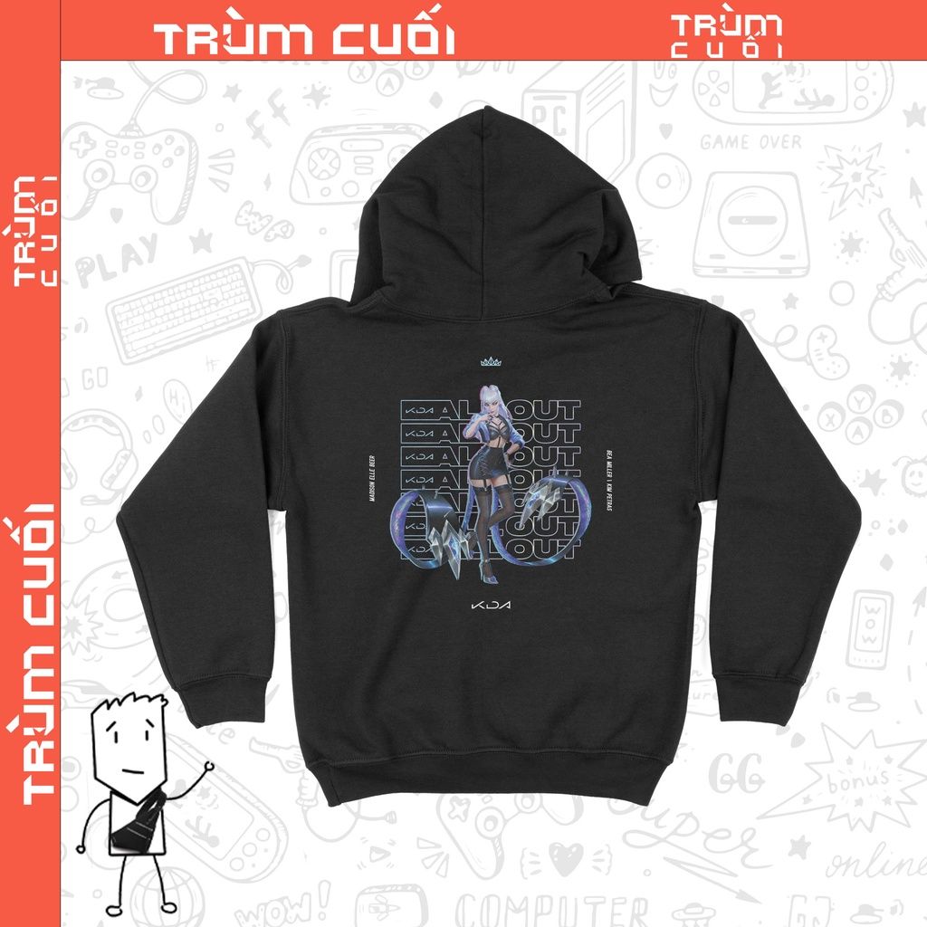  Áo Hoodie K/DA ALL OUT Evelynn - Liên Minh Huyền Thoại, Trùm Cuối Game, Nỉ Bông 100% Unisex nam nữ 0171 