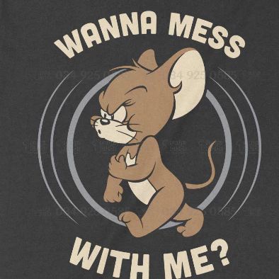  Áo thun Jerry Cáu, Trùm Cuối Cartoon, Unisex Cotton 100% 2 màu nam nữ 0318 