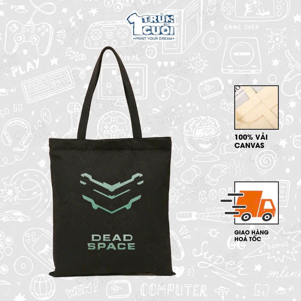  Túi Tote Game, Trùm Cuối 2025, 100% vải Canvas 35x40 cm - Unisex Nam Nữ 2 màu đen trắng 