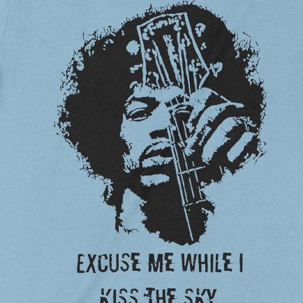  Áo thun Jimi Hendrix - Kiss The Sky, Trùm Cuối Thần Tượng Âm Nhạc, Cotton 100% 2 màu nam nữ 0317 