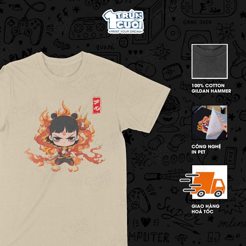  Áo thun Na Tra Chibi, Trùm Cuối Cine, Cotton 100% Unisex 2 màu nam nữ 0455 