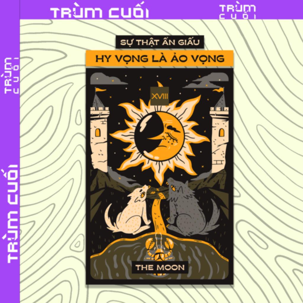  Áo thun Tarot - The Moon, Firewood x Trùm Cuối, Unisex Cotton 100% 2 màu nam nữ 0400 