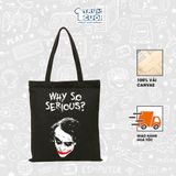  Túi Tote Cine, Trùm Cuối 2025, 100% vải Canvas 35x40 cm - Unisex Nam Nữ 2 màu đen trắng 