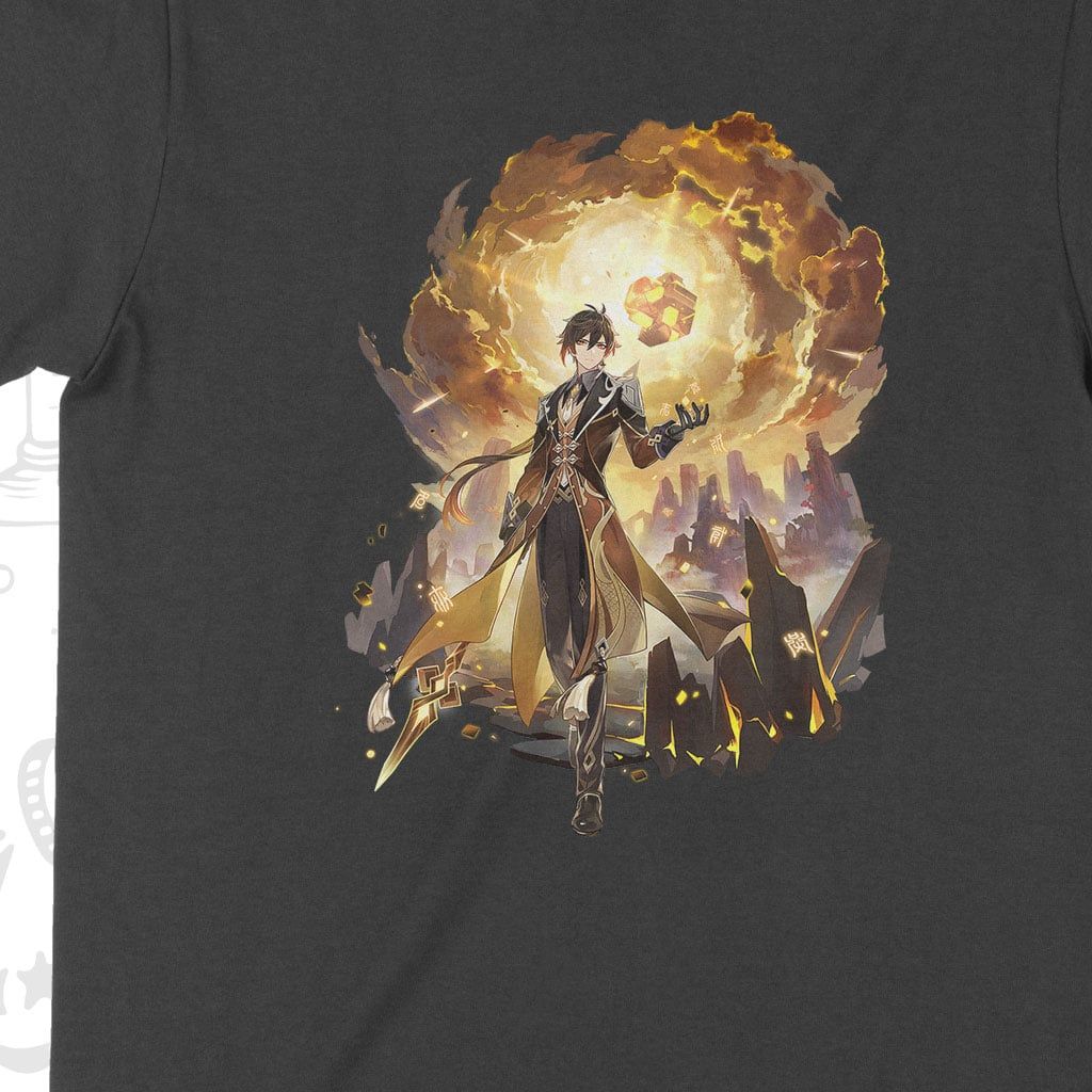  Áo thun Zhongli - Ước Nguyện, Trùm Cuối Game Genshin, Unisex Cotton 100% 2 màu nam nữ 0248 