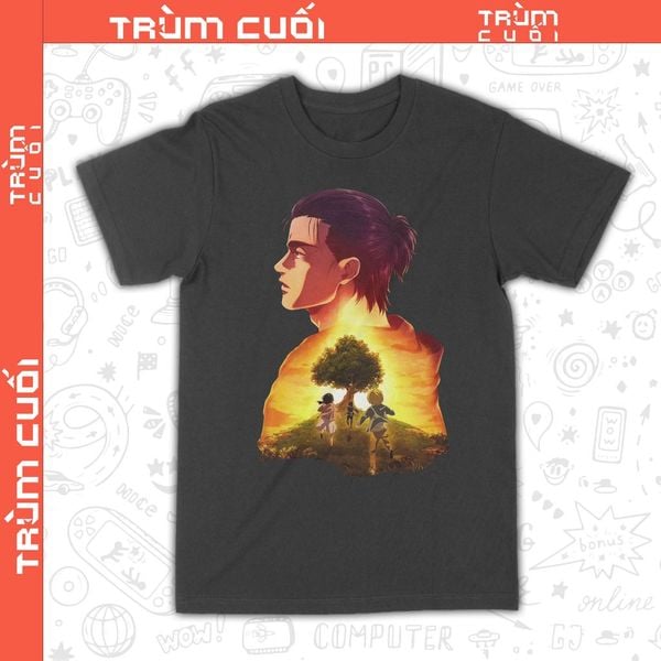  Áo thun Eren - Khát Vọng Tự Do - Attack on Titan, Trùm Cuối Anime, Unisex Cotton 100% 2 màu nam nữ 0360 